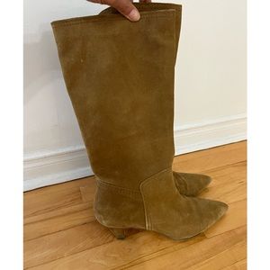 Zara leather boots camel tan